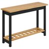 VidaXL Masă de consolă EKAI Negru 112 x 35 x 76 cm Lemn masiv de pin