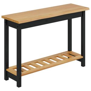 VidaXL Masă de consolă EKAI Negru 112 x 35 x 76 cm Lemn masiv de pin