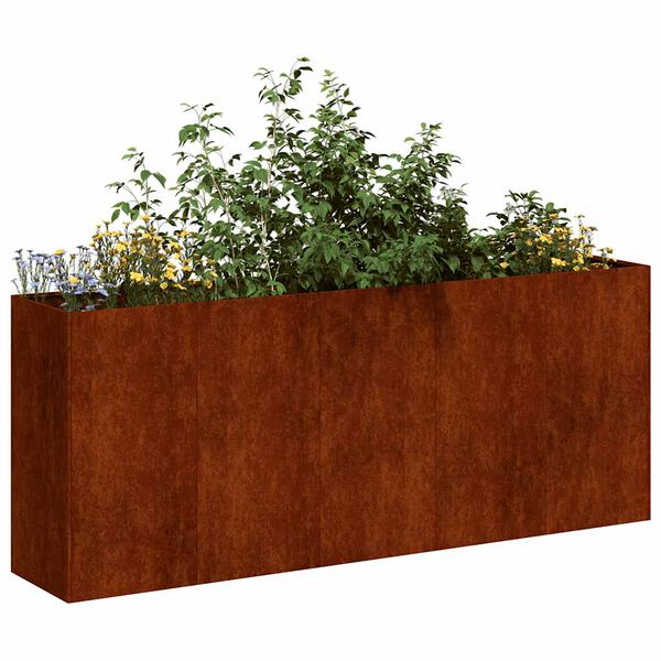 vidaXL Jardinieră Rusty 200x40x80 cm Oțel pentru intemperii
