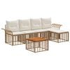 vidaXL Set de canapele de exterior 6 buc. Alb Natural și Crem