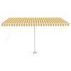 vidaXL Copertină autonomă retractabilă manual, galben/alb, 450x300 cm