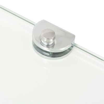 vidaXL Raft de colț sticlă transparentă cu suporți de crom, 45 x 45 cm