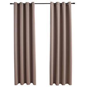 vidaXL Draperii opace cu inele metalice, 2 buc, gri taupe, 140x175 cm