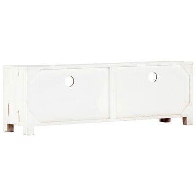 vidaXL Comodă TV, alb, 120 x 30 x 40 cm, lemn masiv de acacia