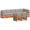vidaXL Set de canapele de exterior 8 buc. Natural și gri deschis