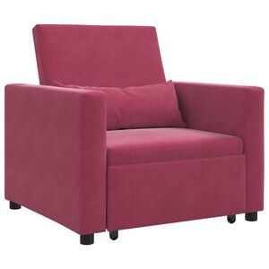 vidaXL Canapea extensibilă single bordo 90 x 165 x 87 cm Catifea