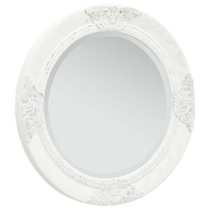 vidaXL Oglindă de perete &icirc;n stil baroc, alb, 50 cm