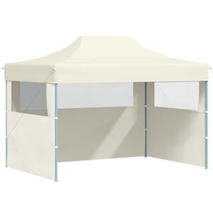vidaXL Cort de petrecere pliabil cu 3 pereți, crem, 3 x 4 m, oțel