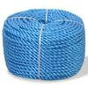 vidaXL Fr&acirc;nghie &icirc;mpletită polipropilenă 12 mm 100 m, albastru