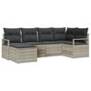 vidaXL Set de canapea 6 buc. Gri deschis poliratan
