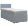 vidaXL Pat boxspring cu saltea Gri deschis 90 x 190 cm Țesătură