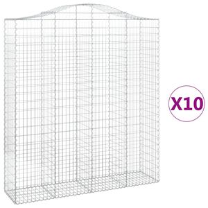 vidaXL Coșuri gabion arcuite, 10 buc 200x50x220/240cm, fier galvanizat