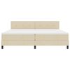 vidaXL Pat boxspring cu saltea cu saltea Crem 200 x 200 cm țesătură