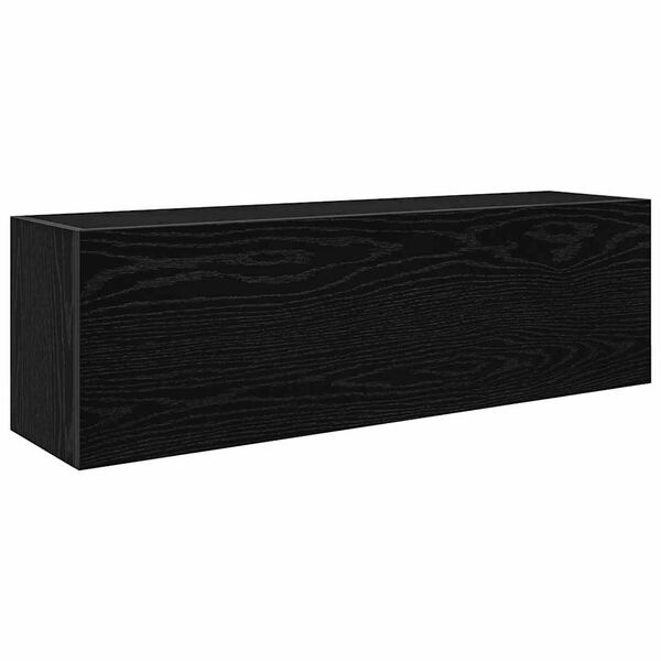 vidaXL Dulap de perete de baie, negru, 100x25x30 cm, lemn prelucrat