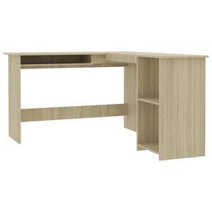 vidaXL Birou de colț &icirc;n formă de L, stejar sonoma, 120x140x75 cm, lemn