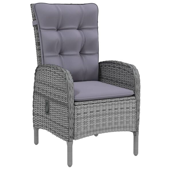 vidaXL Set mobilier de grădină, 9 piese, gri, poliratan