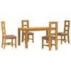 vidaXL Set de dining 5 buc. Gri Lemn de stejar masiv