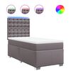 vidaXL Pat box spring cu saltea, gri, 100x200 cm, piele ecologică