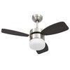 vidaXL Ventilator tavan cu iluminare/telecomandă, maro &icirc;nchis, 76 cm