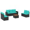 vidaXL Set canapele de grădină cu perne, 8 piese, negru, poliratan