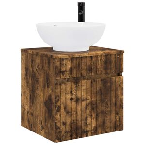 vidaXL Chiuvetă de baie suspendată Stejar fumuriu 49 x 44,5 x 66,5 cm