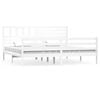 vidaXL Cadru de pat Super King, alb, 180x200 cm, lemn masiv
