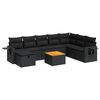 vidaXL Set mobilier de grădină cu perne, 9 piese, negru, poliratan