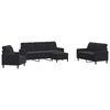 vidaXL Set de canapele cu perne, 4 piese, negru, catifea