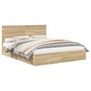 vidaXL Pat cu storage Stejar Sonoma 160 x 200 cm Lemn prelucrat