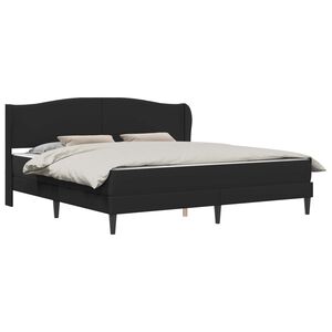 vidaXL Cadru de pat cu headboard Negru 200 x 200 cm Piele artificială