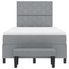 vidaXL Pat cu arcuri cu headboard Gri deschis 120 x 200 cm țesătură