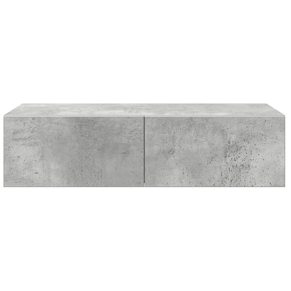 vidaXL Raft de perete cu sertare Gri beton 60x26,5x15cm Lemn prelucrat