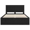 vidaXL Cadru de pat cu headboard Negru 140 x 190 cm Lemn de pin masiv