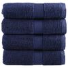 vidaXL Prosoape de baie premium, SOLUND, 4 buc., bleumarin, 30 x 30 cm, 600 g/m&sup2;
