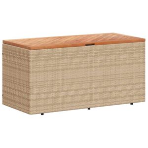 vidaXL Cutie depozitare grădină bej 110x50x54 cm lemn acacia poliratan