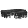 vidaXL Set de canapele de exterior Negru și Gri &icirc;nchis Poliester