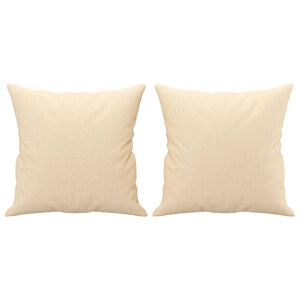 vidaXL Perne decorative 2 buc. crem 40x40 cm, material textil