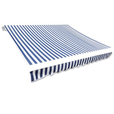 vidaXL Pânză copertină, albastru & alb, 4x3 m (cadrul nu este inclus)
