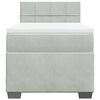 vidaXL Pat box spring cu saltea, gri deschis, 100x200 cm, catifea
