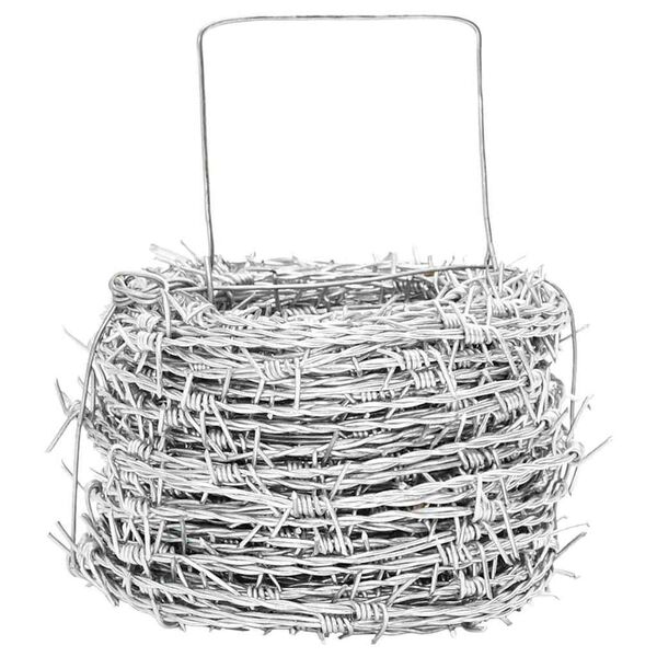 vidaXL S&acirc;rmă ghimpată Argintiu 50 m