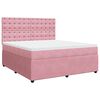 vidaXL Pat box spring cu saltea, roz, 180x200 cm, catifea