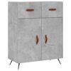 vidaXL Dulap, gri beton, 69,5x34x90 cm, lemn compozit