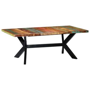 vidaXL Masă de bucătărie, 200 x 100 x 75 cm, lemn masiv reciclat