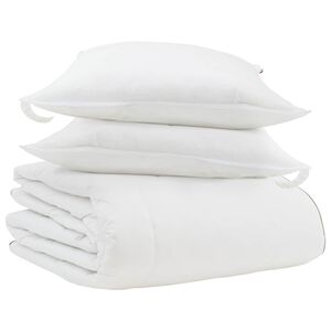 vidaXL Duvet de iarnă cu pernă 3 buc. Alb Pene de rață
