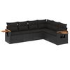 vidaXL Set mobilier de grădină cu perne, 6 piese, negru, poliratan
