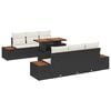 vidaXL Set de canapele pentru grădină 7 buc. Negru Rattan poli