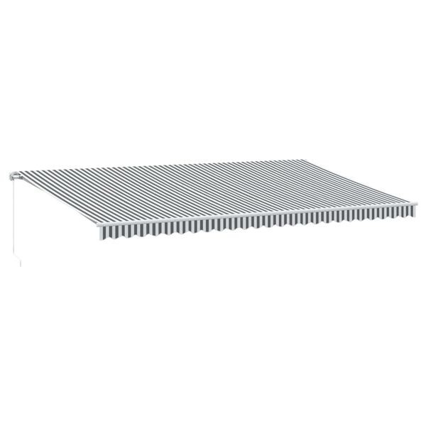 vidaXL Copertină retractabilă manual cu LED, antracit/alb, 600x350 cm