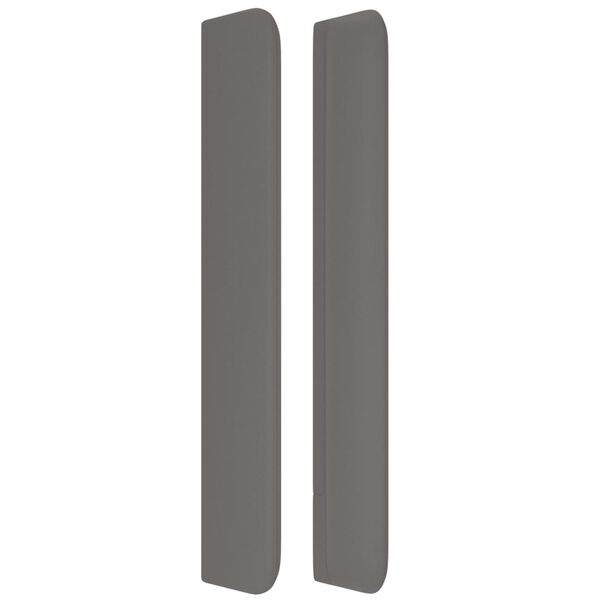 vidaXL Tăblie de pat cu aripioare gri 203x16x118/128 cm piele eco