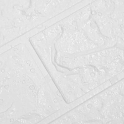 vidaXL Tapet de perete autocolant 3D, 10 buc., alb, model cărămizi