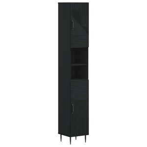 vidaXL Cabinet de Baie cu Raft Deschis HAARLEM Negru 30 x 31 x 190 cm